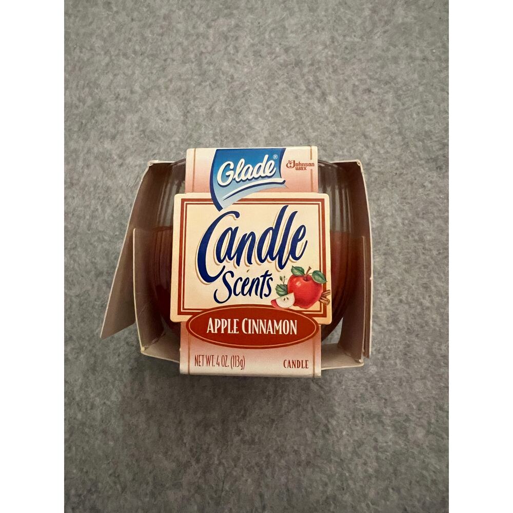 Glade Candle Scents Jar‎ Strawberries & Cream 1996 & Apple Cinnamon 1997 2Pc VTG